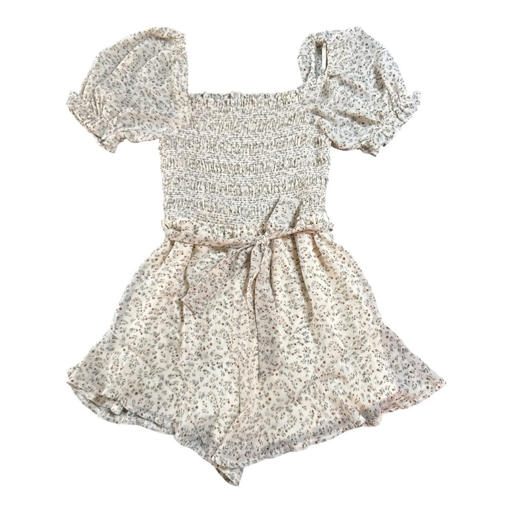 She + Sky Cream Floral jumpsuit